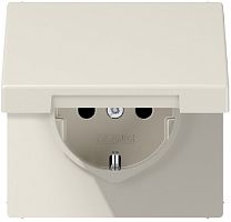 Розетка с заземлением без рамки Jung LS990 1-м. крышка шторки для IP44 бежевый картинка
